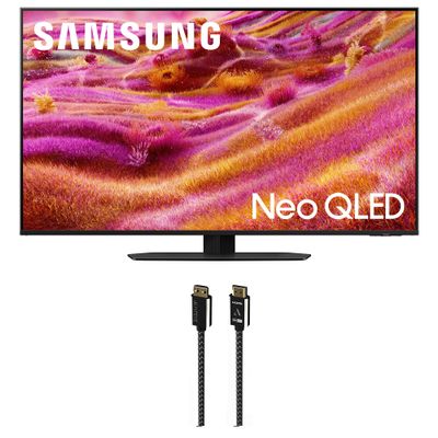 Samsung QN50QN90FAFXZA 50 Inch Neo QLED 4K QN90F Vision AI Smart TV with an Austere 7S-8KHD2-2.5M VII Series 2.5m Premium Braided 8K HDMI Cable (2025)