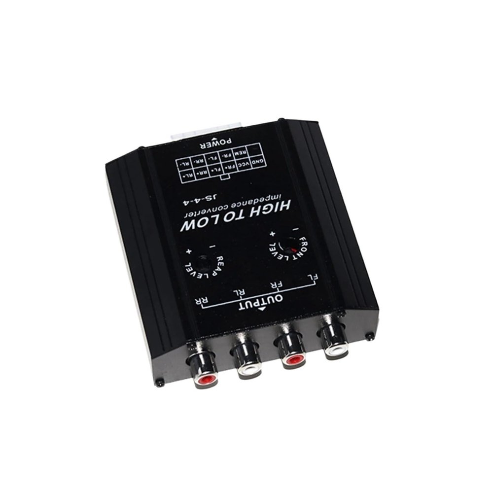 TBHLSS 12V 4 Channel Audio Impedance Converter High to Low RCA Line Car Stereo Radio Speaker Frequency Filter