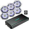 KICKER Speakers and Amp Package of 4 Items: 6-Channel Marine Amplifier with DS18 6-" LED Speakers (3 Pairs) view 1