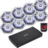 KICKER Speakers and Amp Package of 5 Items: 8-Channel Marine Amplifier with DS18 6-" LED Speakers (4 Pairs) view 1