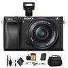 Sony Alpha a6300 Mirrorless Camera with 16-50mm Lens Black (ILCE6300L/B) with Soft Bag, 64GB Memory Card, Card Reader and More view 2