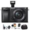 Sony Alpha a6300 Mirrorless Camera with 16-50mm Lens Black (ILCE6300L/B) with Soft Bag, 64GB Memory Card, Card Reader and More view 3