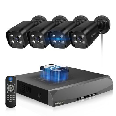 4K Ultra HD & 100FT IR Night VisionWired Outdoor Security Camera System, POE Cameras for Home Security, NVR Video Surveillance Kit with Motion Detection