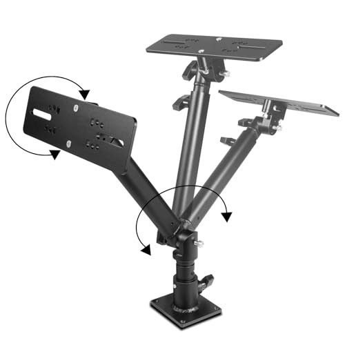 Aluminium Fish Finder& Chartplotters Mount, Marine Electronics Mount Compatible with Garmin, Humminbird, Lowrance and More, 18''-to-24'' Adjustable Height350 Adjustable AngleSolid Hold