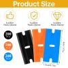Lainballow 600Pcs Plastic Razors Blades, Double Edged Scraper Blades, Plastic Knife Blades Replacement Suit for Cleaning Glass and Removing Paint, Decals,Stickers,Adhesive Labels(Orange, Black, Blue) view 2