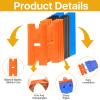 Lainballow 600Pcs Plastic Razors Blades, Double Edged Scraper Blades, Plastic Knife Blades Replacement Suit for Cleaning Glass and Removing Paint, Decals,Stickers,Adhesive Labels(Orange, Black, Blue) view 3