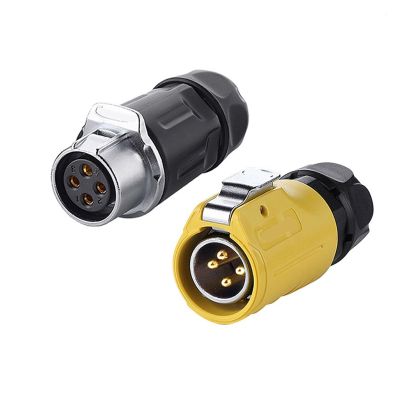 KOTIRCYY LP20 Aviation M20 4-pin Round Cable Power Cord Butt Plug Connector for Underwater Landscape LED Light KL4-5b(Male Docking Set)