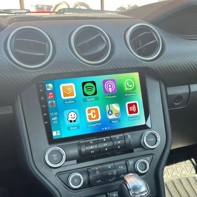 Surakey Android Car Stereo Radio for Ford Mustang 2015 2016 2017 2018 2019 2020 2021 GPS Head Unit 2+32G for CarPlay Wireless Android Auto Car Screen w/Bluetooth WiFi FM/RDS DSP SWC Bckup Camera 9in