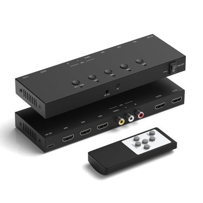 Dingsun 3 Way HDMI 2.0+ RCA to 2 Way HDMI Converter for Fire StickROKU, N64, NGC, Wii, PS2/3/4/5, Xbox Series, Xbox ONE, Switch ect.(4In to 2Out)