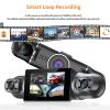360 Dash Cam Front and Rear View 4 Channel Dash Camera FHD 1080Px4 for Car, Inside/Back 170+2x140+170 Wide Angle, 8 IR Lamps Night Vision,WiFi,GPS, APP,G-Sensor with 64GB Card,24/7 Parking Mode view 3