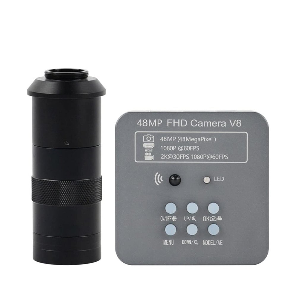 LJSM Lab Microscope Slides 48MP 2K 1080P USB Digital Industrial Video Microscope Camera Microscope Parts(with 100x Lens)