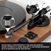 Bluetooth Turntable HiFi System with 36 Watt Bookshelf Speakers, Patend Designed Vinyl Record Player with Magnetic Cartridge, Bluetooth Playback and Auto Off view 2