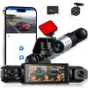 3.16-inch 1080P Dash Cam Front and Rear Inside Left/Right, 4 Channel Dash Camera for Cars, IR Lamp Night Vision Loop Recording Motion Detection Reversing Assistant Exposure Compensation+ 64GB SD Card view 1