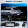 3.16-inch 1080P Dash Cam Front and Rear Inside Left/Right, 4 Channel Dash Camera for Cars, IR Lamp Night Vision Loop Recording Motion Detection Reversing Assistant Exposure Compensation+ 64GB SD Card view 4