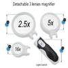 LJSM Lab Microscope Slides Replaceable 2.5X 5X 16X Illuminated Magnifier ABS Magnifying Glass with LED Lights Portable Reading Jewelry Loupe Handheld Loupe Microscope Parts view 2