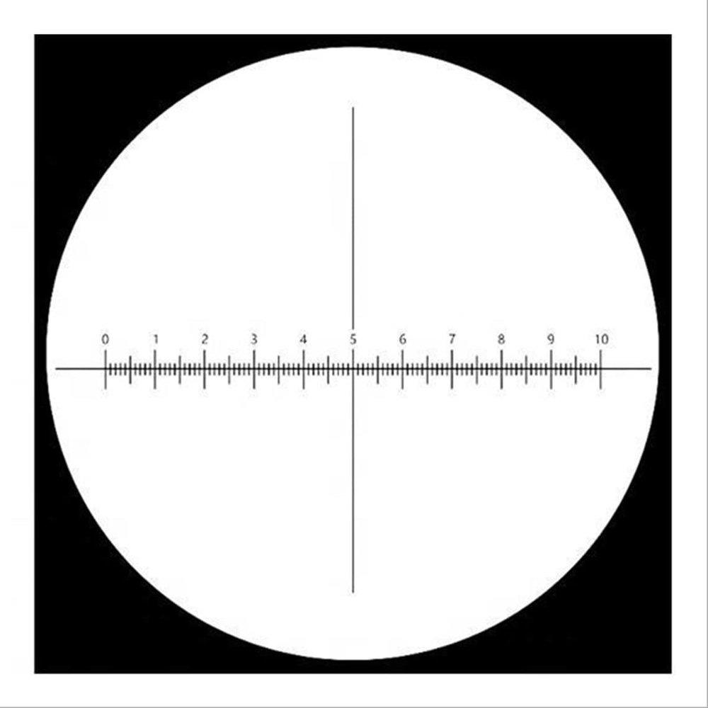 LJSM Lab Microscope Slides 935 0.1mm Stage Micrometer Cross Circle Reticle Inside and Outside Objective Lense Micrometer Cross Ruler for Microscope Microscope Parts(19mm)