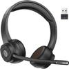EKSA H16 Wireless Headset with AI Noise Cancelling Microphone, Bluetooth V5.2 Headphones with 2.4G USB Dongle & Mic Mute, 55Hours Playtime for Computer/Laptop/PC view 1