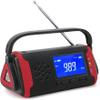 Emergency Hand Crank Radio,4000mAh Portable FM AM NOAA Weather Solar Radios, LED Flashlight,SOS Alarm(Red) view 1