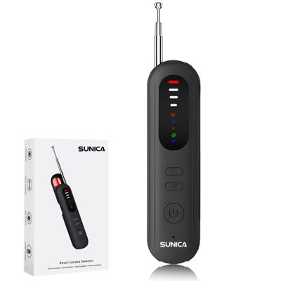 Sunica 2025 Upgraded Hidden Camera Detector, GPS Hidden Camera Detector and Bug Detector, Portable RF Signal Scanner for Travel, Hotels, Office & Home (Black)