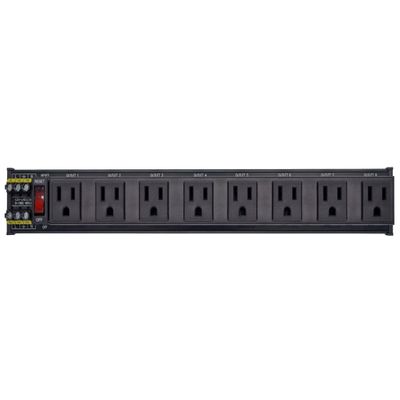 DIN Rail Mount AC 120V NEMA 5-15R Receptacle Outlet Power Strip Module, with Rocker Switch Thermal Circuit Breaker Overload Protector (8 Outlets)