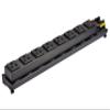 DIN Rail Mount AC 120V NEMA 5-15R Receptacle Outlet Power Strip Module, with Rocker Switch Thermal Circuit Breaker Overload Protector (8 Outlets) view 3