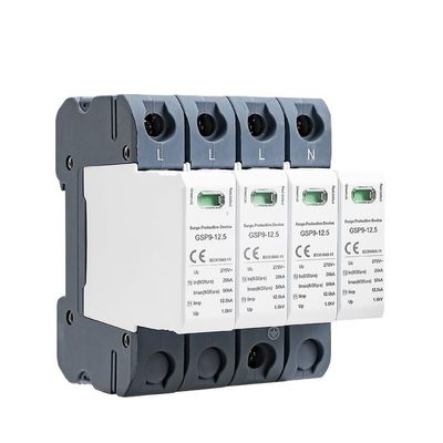12.5KA T1+T2 SPD 4P 3P+NPE Surge Protector 275VAC Limp:7/12.5KA Low Voltage Arrester Device SPD(3P NPE 12.5KA 275VAC)