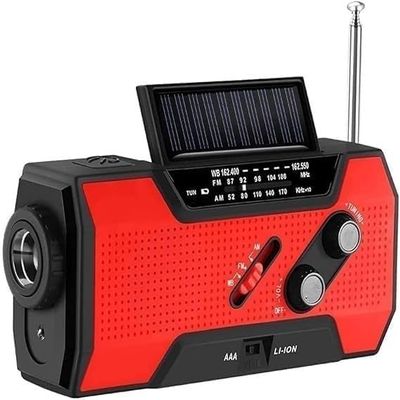 Crank Radio Solar Power, Emergency Hand Crank Radio with Flashlight & 1000mAh Cell Phone Charger, Portable AM/FM NOAA Weather Radio, Household Outdoor Emergency Supplies