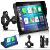 2026 YZW GPS Carplay 5 inch for Motorcycle with Wireless CarPlay & Android Auto, IP69K Waterproof Touch Screen, GPS Navigation, Supports Bluetooth, Siri/Google Voice Control, Custom Boot Logo, Bracket view 1