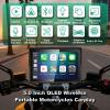 2026 YZW GPS Carplay 5 inch for Motorcycle with Wireless CarPlay & Android Auto, IP69K Waterproof Touch Screen, GPS Navigation, Supports Bluetooth, Siri/Google Voice Control, Custom Boot Logo, Bracket view 2