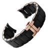 White Black Silicone Rubber clad Steel Watch Band for Armani AR5905|5906|5920|5919|5859 Women 20mm Man 23mm Wrist Strap Bracelet (Color : Brown Black bckle, Size : 20mm) view 1