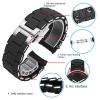 White Black Silicone Rubber clad Steel Watch Band for Armani AR5905|5906|5920|5919|5859 Women 20mm Man 23mm Wrist Strap Bracelet (Color : Brown Black bckle, Size : 20mm) view 4