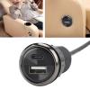 Desktop Power Grommet, Small Power Strip Socket Flush Mount Socket with 2 USB Charging Ports for Office Conference Table view 3