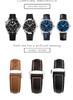 21mm 20mm 22mm Cow Leather Watch Strap for Omega Seamaster 300 Speedmaster Watch Bands (Color : 10mm Gold Clasp, Size : 20mm) view 4