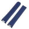 20mm Rubber Watch Band for Omega Strap Seamaster 300 AT150 Aqua Terra Ultra Light 8900 Steel Buckle Watchband Bracelets (Color : Blue White, Size : with Black Buckle) view 1