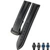 21mm 20mm 22mm Cow Leather Watch Strap for Omega Seamaster 300 Speedmaster Watch Bands (Color : Black White Black, Size : 20mm) view 1