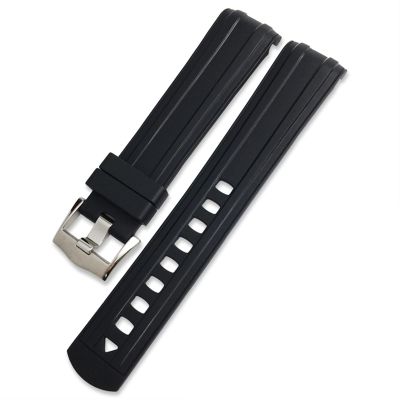 19mm 20mm 21mm Soft Rubber Silicone Watch Band Watchband for Omega Strap Seamaster 300 speedmaster Ocean Bracelet Accessories (Color : Black, Size : 20mm)