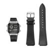 18MM Retro Cowhide quick release Watchband fit for Casio G-Shock A158/A158W/A168/f91w/AE-1200/A159/A169/AE1300(Black silver pin) view 1