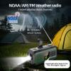 Emergency Radio Waterproof Bluetooth Speaker,Portable Digital AM FM Radio with 2000mAH Cell Phone Charger,Flashlight,Hand Crank NOAA Weather Radio with Solar Panel,Emergency Survival Kit (Green) view 2