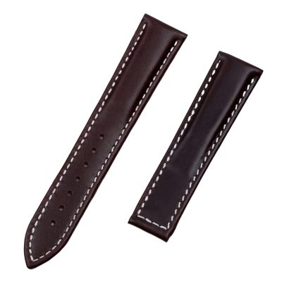 20mm Genuine Cow Leather Watch Band for Omega Strap Seamaster 300 DE Ville AT150 Aqua Terra 150 Watchband Deployment Buckle (Color : Brown no Buckle, Size : 20mm OM Mark)