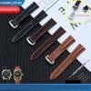 20mm Genuine Cow Leather Watch Band for Omega Strap Seamaster 300 DE Ville AT150 Aqua Terra 150 Watchband Deployment Buckle (Color : Brown no Buckle, Size : 20mm OM Mark) view 2