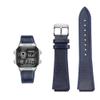 18MM Retro Cowhide quick release Watchband fit for Casio G-Shock A158/A158W/A168/f91w/AE-1200/A159/A169/AE1300(Blue silver pin) view 1