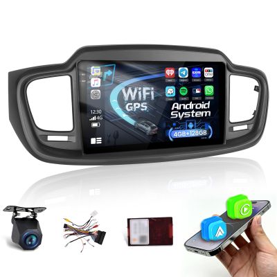 [4+128G] Upgrade Radio for Kia Sorento 2015-2020: NHOPEEW 10.1 inch Android Incell Touchscreen Stereo - Wireless Carplay and Android Auto, Custom Homepage, 5G/WiFi, GPS, BT 5.0 + Backup Camera
