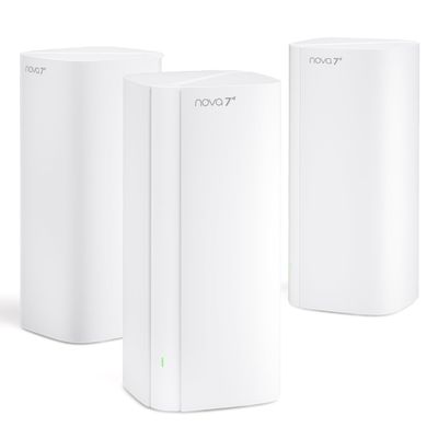 Tenda BE5100 WiFi 7 Mesh WiFi System Dual-Band Whole-Home Coverage (6,600 Sq. Ft.), 12.5G + 21G Gigabit Ports, MLO & Ethernet Backhaul for Seamless Roaming, EasyMesh & VPN Ready- ME6 Pro (3-Pack)