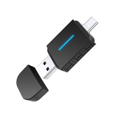 2025-New-Wireless-CarPlay-Adapter for Cars with Wired CarPlay/Android Auto 2 in 1,Instant Auto-Connect 5.8GHz WiFi USB/Type-C Plug and Play Compatible with iOS 10+ & iPhone 6+