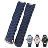 20mm Rubber Silicone Watch Band for Omega Strap Seamaster 300 AT150 Aqua Terra Ultra Light 8900 Steel Buckle Watchband Bracelets (Color : Blue, Size : 20mm Rose Gold) view 2