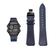 18MM Retro Cowhide quick release Watchband fit for Casio G-Shock A158/A158W/A168/f91w/AE-1200/A159/A169/AE1300(Blue black) view 1