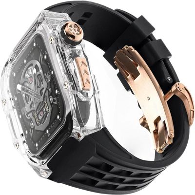 49mm 45mm 44mm Transparent Watch Case Rubber Band Mod KitFor Apple Watch Ultra 2 8/7/6/5/4/SE SeriesMen Women Rm Clear Watch Case Sport Breathable Strap Replacement