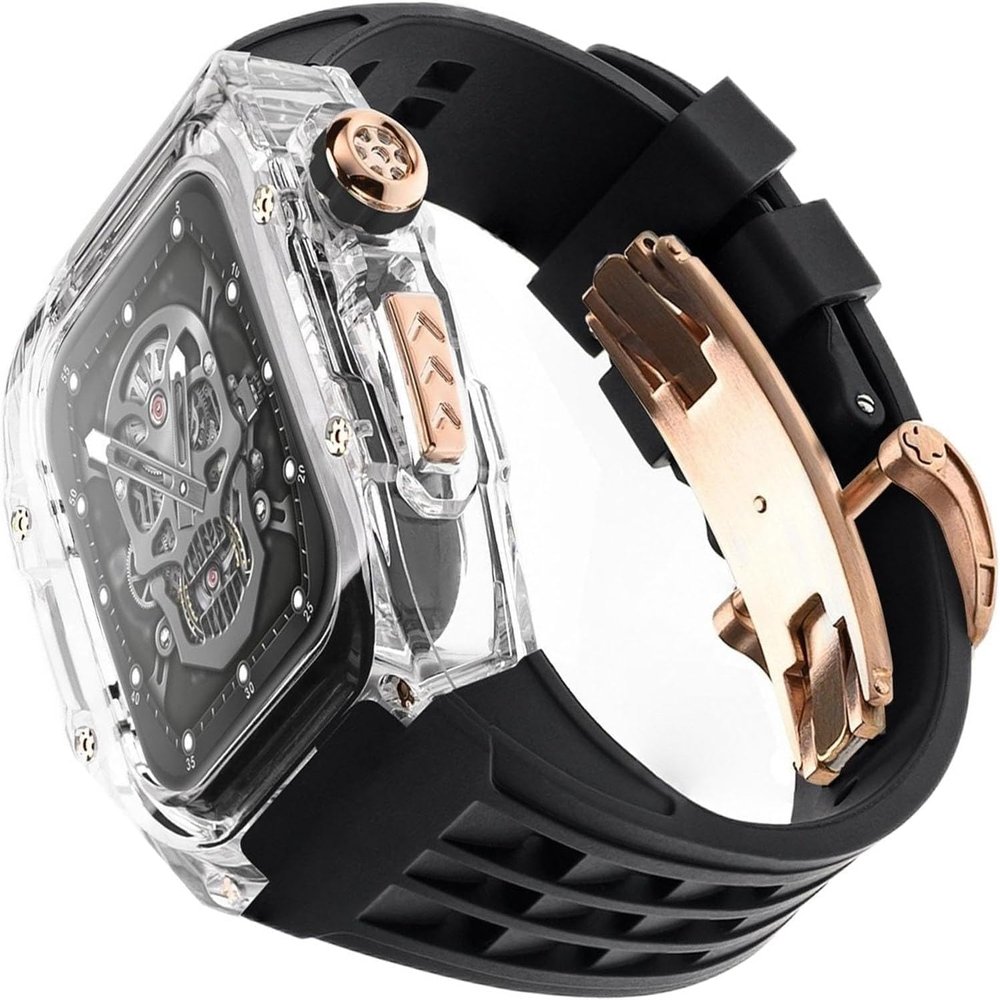 49mm 45mm 44mm Transparent Watch Case Rubber Band Mod KitFor Apple Watch Ultra 2 8/7/6/5/4/SE SeriesMen Women Rm Clear Watch Case Sport Breathable Strap Replacement