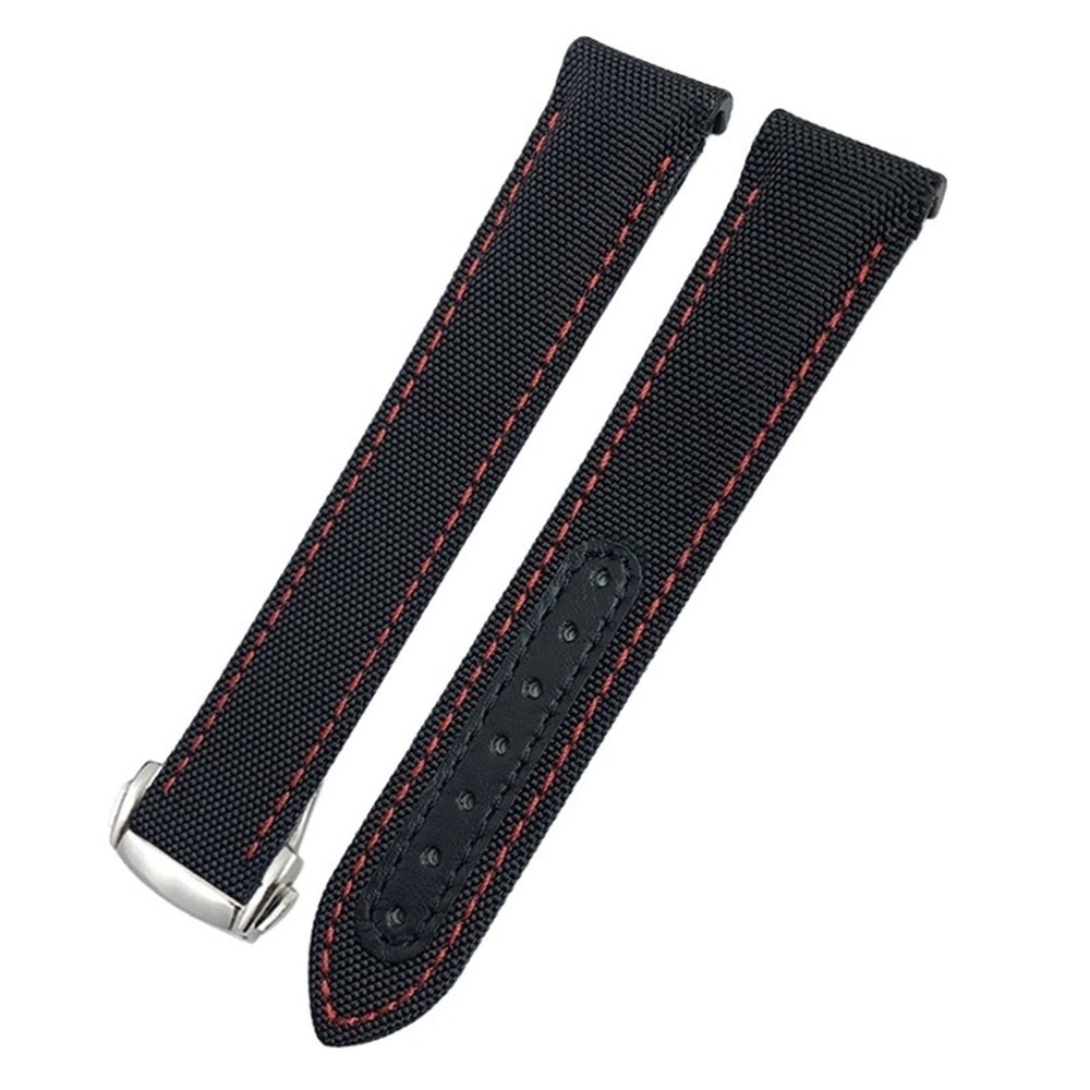 20mm Watchbands Canvas Leather Bottom Watchband for Omega Seamaster 300 Speedmaster AT150 Planet Ocean Nylon Watch Strap for man woman