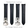20mm Watchbands Canvas Leather Bottom Watchband for Omega Seamaster 300 Speedmaster AT150 Planet Ocean Nylon Watch Strap for man woman view 4